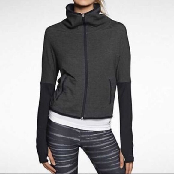 Nike Fearless & Bold Dri-FIT French Terry Jacket Women’s Size Small grey & black - Picture 1 of 11